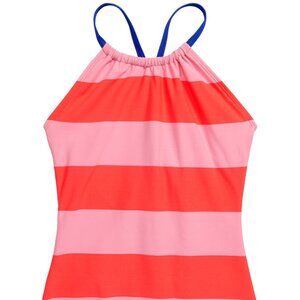 Mini Boden Low Back One-piece Swimsuit, Pink and Red, Size 13-14Y